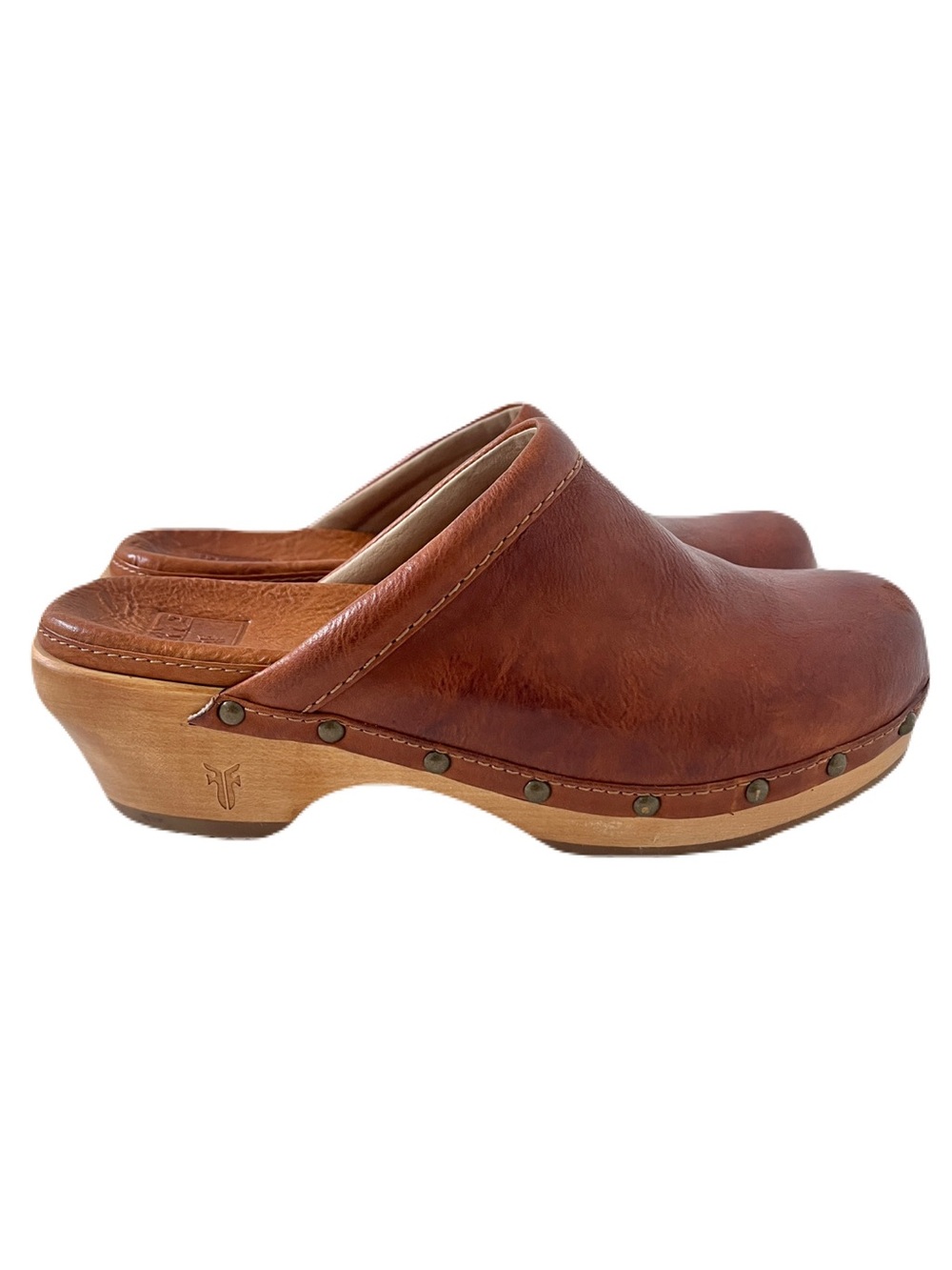Frye Tan Brown Leather ‘Clara Campus’ Clogs, Size 7 - Picture 4 of 8